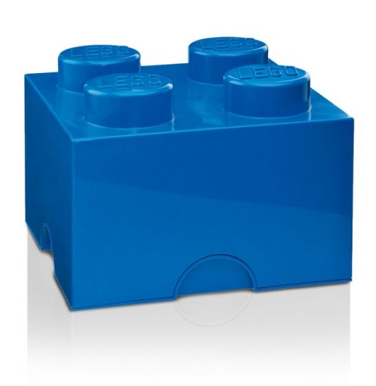 LEGO Storage Brick 4 - oppbevaringsboks med lokk - 25 x 25 cm - bright blue