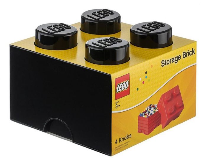 LEGO Storage Brick 4 - opbevaringsklods med låg - 25 x 25 cm - black