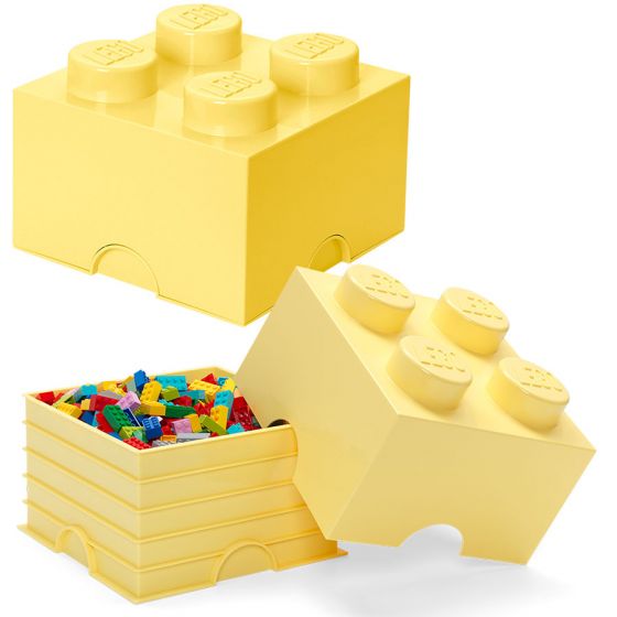 LEGO Storage Brick 4 - förvaringslåda med lock - Cool Yellow - Design Collection
