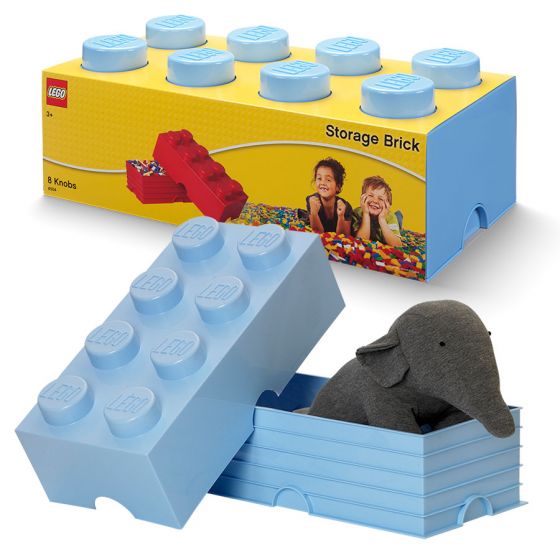 LEGO Storage Brick 8 - opbevaringsklods med låg - 50 x 25 cm - Light Royal Blue