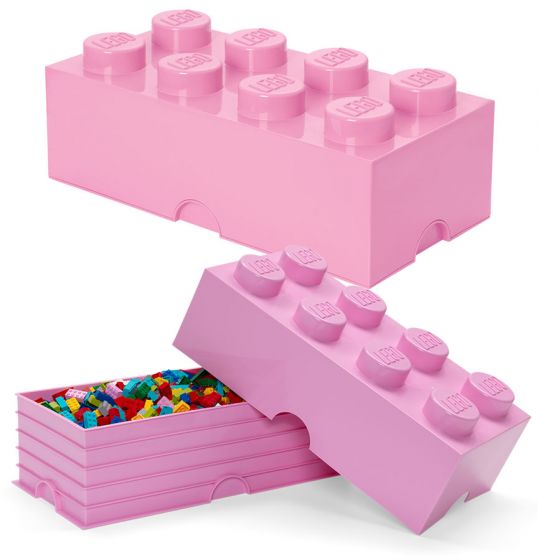 LEGO Storage Brick 8 - opbevaringsklods med låg - 50 x 25 cm - Light pink - Design Collection