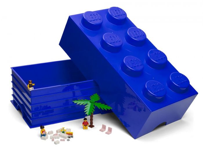 LEGO Storage Brick 8 - oppbevaringsboks med lokk - 50 x 25 cm - bright blue