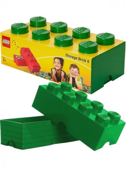 LEGO Storage Brick 8 - opbevaringsklods med låg - 50 x 25 cm - Dark Green