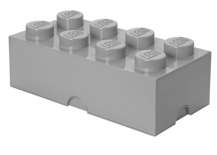 LEGO Storage Brick 8 - förvaringslåda med lock - 50 x 25 cm - stone grey - design collection