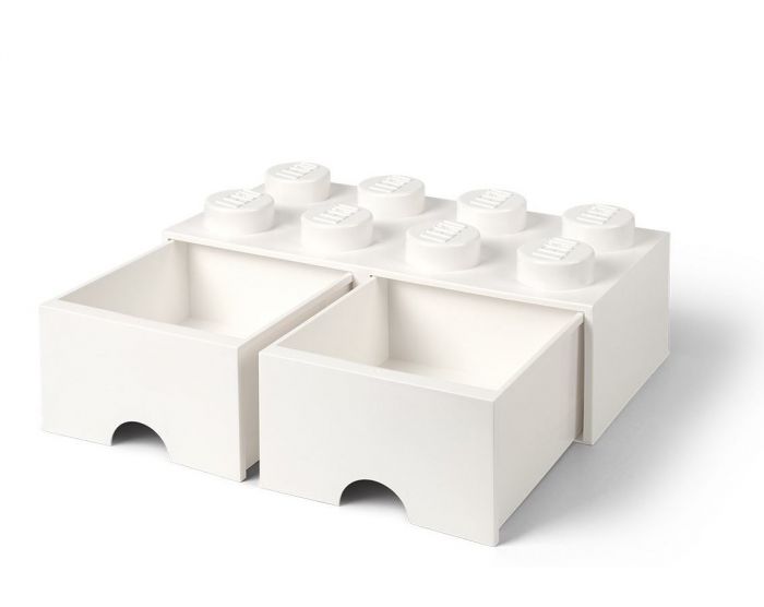 LEGO Förvaringslåda 8 med 2 lådor - hvit