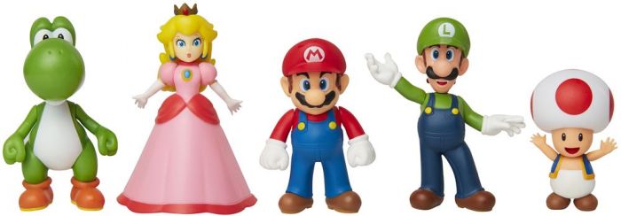 Nintendo Super Mario og venner figursett - 5 figurer 6 cm