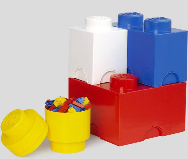 LEGO Storage Brick multi-pack - 4 forskjellige oppbevaringsklosser - red, blue, yellow, white