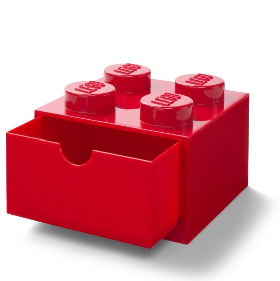  LEGO Storage Desk Drawer 4 bricks - förvaring med 1 låda - 16 x 16 cm - Bright red
