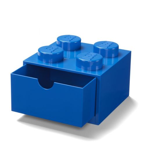 LEGO Storage Desk Drawer 4 Bricks - opbevaring med 1 skuffe - 16 x 16 cm - bright blue