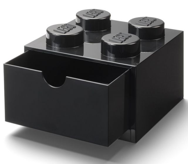  LEGO Storage Desk Drawer 4 bricks - oppbevaring med 1 skuff - 16 x 16 cm - black