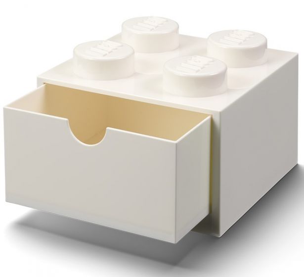 LEGO Storage Desk Drawer 4 bricks - oppbevaring med 1 skuff - 16 x 16 cm - white