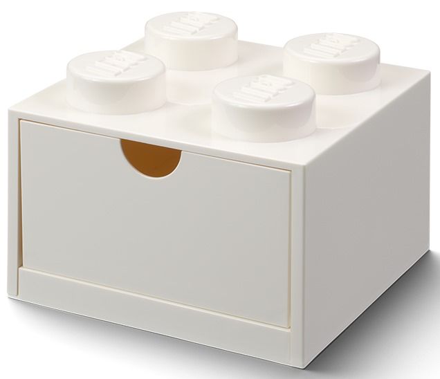 LEGO Storage Desk Drawer 4 bricks - oppbevaring med 1 skuff - 16 x 16 cm - white