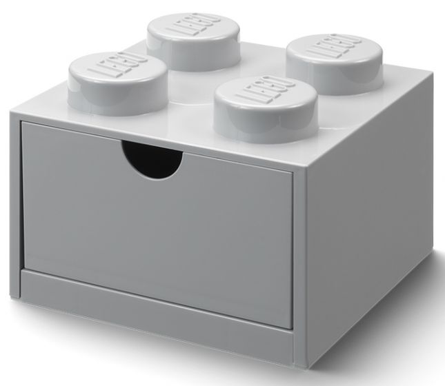  LEGO Storage Desk Drawer 4 bricks - oppbevaring med 1 skuff - 16 x 16 cm - stone grey