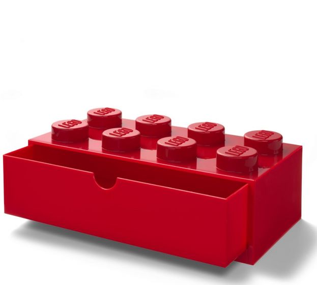 LEGO Storage Desk Drawer 8 brick - oppbevaring med 1 skuff - 32 x 16 cm - bright red