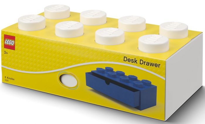 LEGO Storage Desk Drawer 8 brick - förvaring med 1 låda - 32 x 16 cm - white