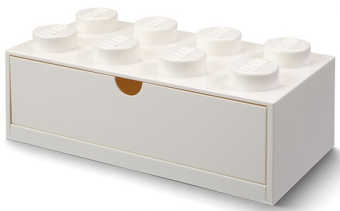 LEGO Storage Desk Drawer 8 brick - förvaring med 1 låda - 32 x 16 cm - white