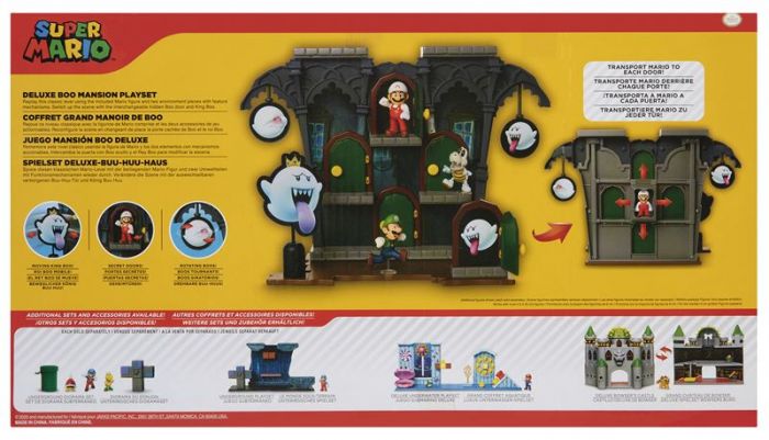 Nintendo Super Mario Boo Mansion lekesett - med spøkelseshus og Fire-Mario 6 cm