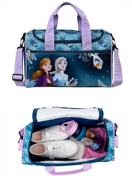 Disney Frozen sportväska med justerbar axelrem - blå och lila - 35 cm