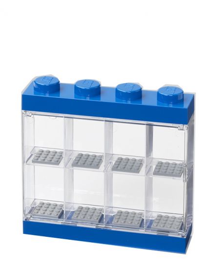 LEGO minifigur display case til 8 minifigurer - Bright blue