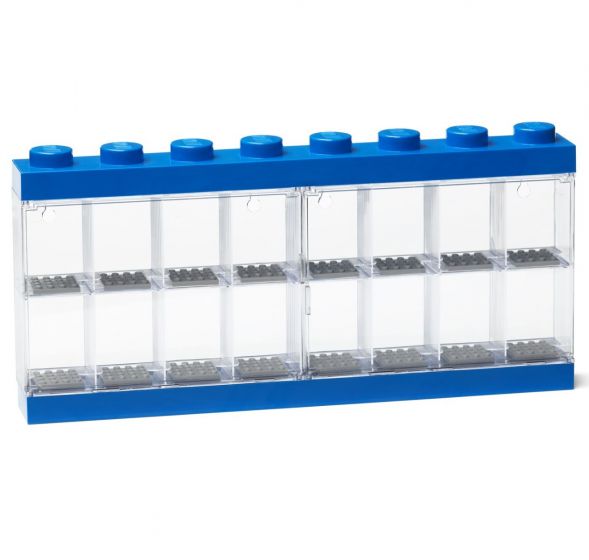 LEGO minifigur display case til 16 minifigurer - Bright blue
