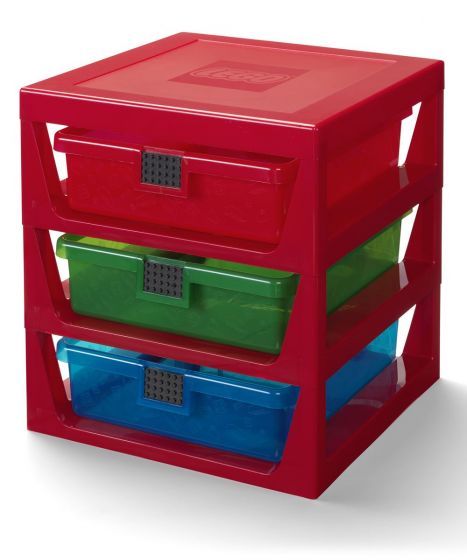LEGO Storage opbevaringshylde med 3 skuffer - Bright red