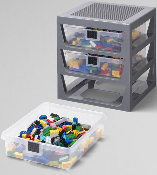 LEGO Storage oppbevaringshylle med 3 skuffer - grey
