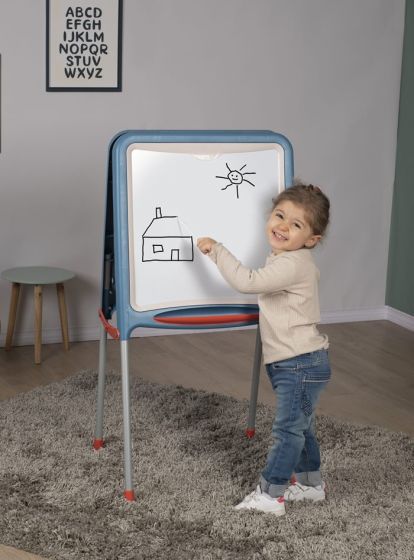 Smoby tavla med två sidor griffeltavla/whiteboard - hopfällbar med magnetiska bokstäver och siffror