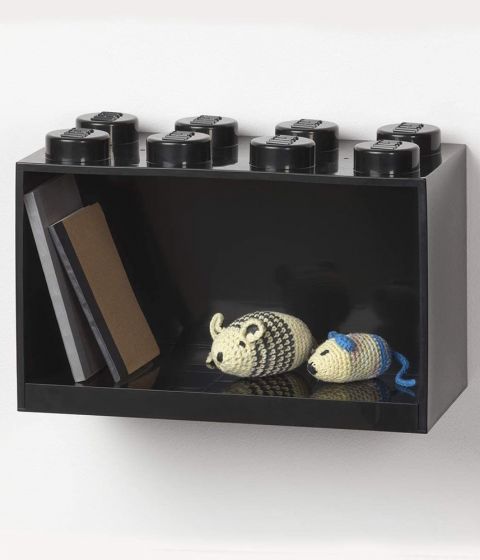 LEGO Storage brick shelf 8 - Hylla föreställande en stor LEGO-bit - Black