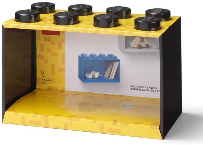 LEGO Storage brick shelf 8 - hylle med stor LEGO kloss - Black