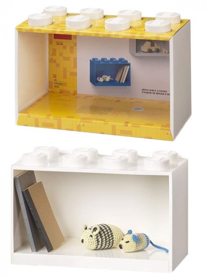 LEGO Storage brick shelf 8 - Hylla föreställande en stor LEGO-bit - White