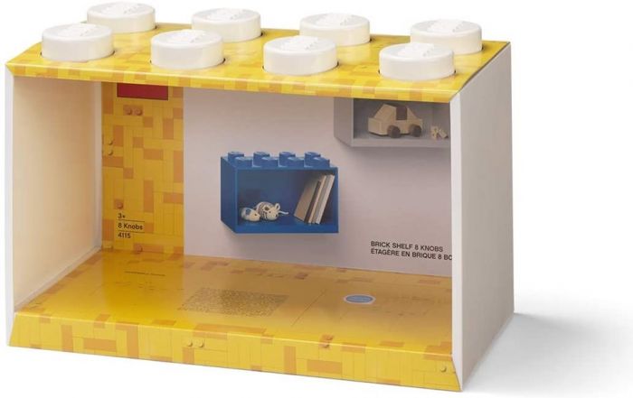 LEGO Storage brick shelf 8 - Hylla föreställande en stor LEGO-bit - White