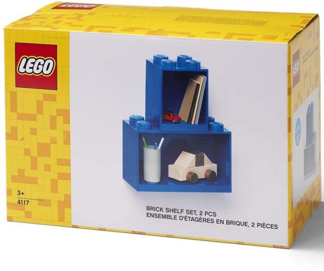 LEGO Storage Brick shelf 4 + 8 - hylle med stor og liten LEGO kloss - Bright Blue