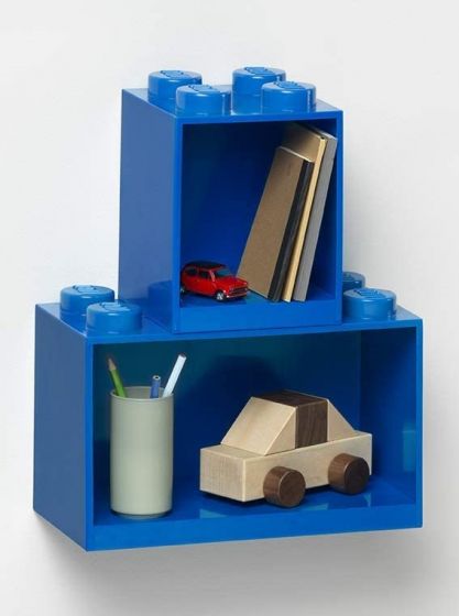 LEGO Storage Brick shelf 4 + 8 - hylla med stor och liten LEGO-bit - Bright Blue