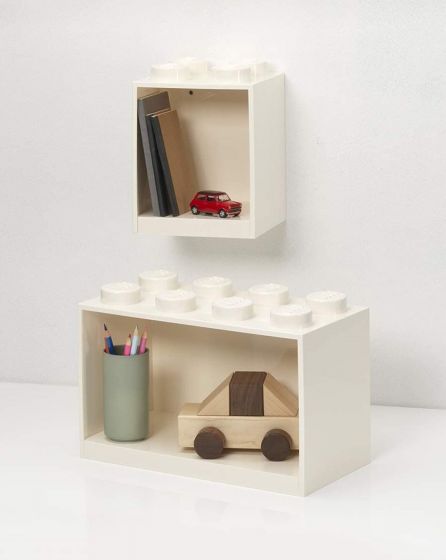 LEGO Storage Brick shelf 4 + 8 - hylle med stor og liten LEGO kloss - White