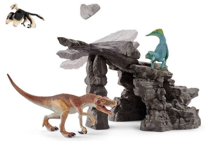 Schleich Dinosaur dinosett med hule og dinosaurer - 41461
