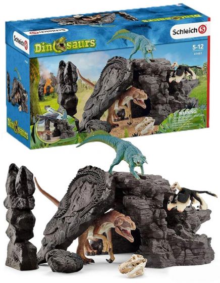 Schleich Dinosaur dinosett med hule og dinosaurer - 41461