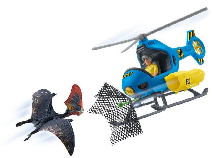 Schleich Dinosaur luftangrep 41468 - lekesett med helikopter, flyvedinosaur og figur
