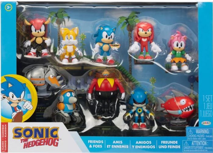 Sonic the Hedgehog figursett - 10 klassiske figurer 