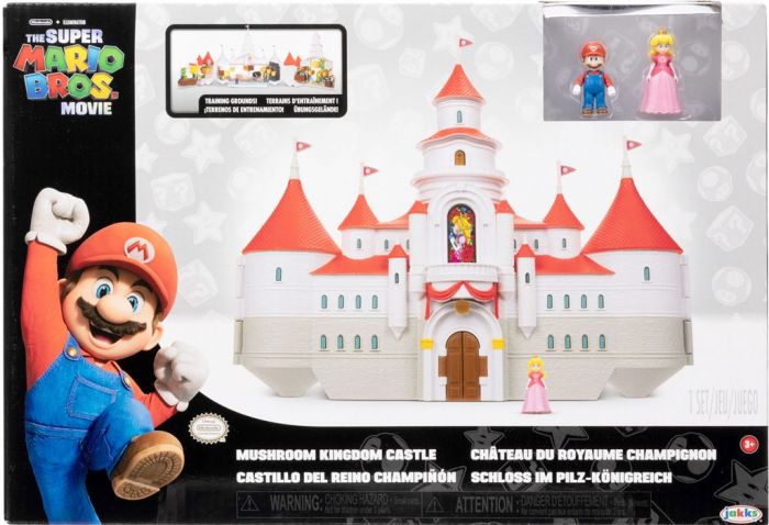 Super Mario Bros Movie Mushroom Kingdom Castle miniverden - lekesett med 2 minifigurer