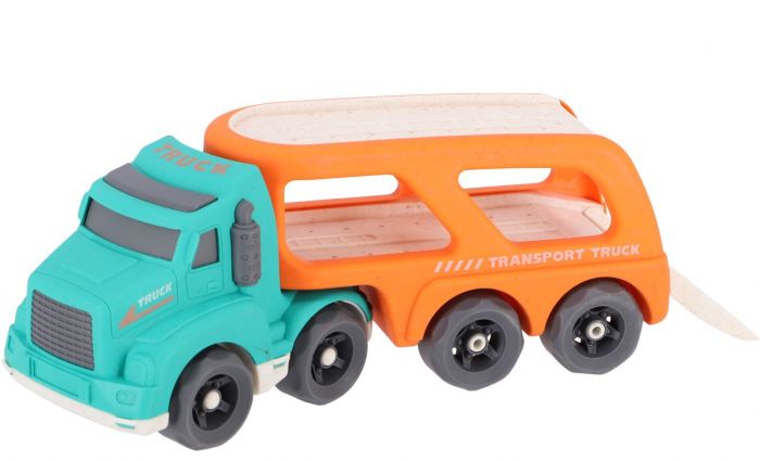 Biltransporter i bioplast med 4 legetøjsbiler