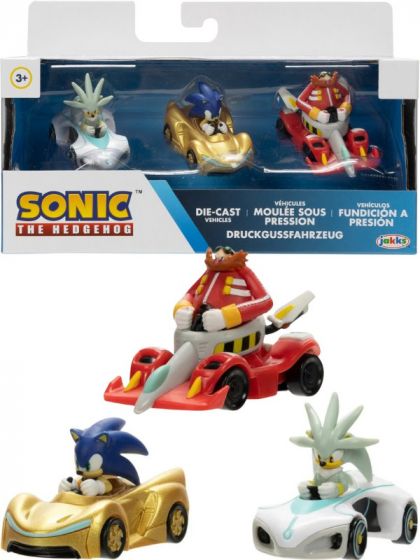 Sonic the Hedgehog 1:64 metallbilar 3-pack