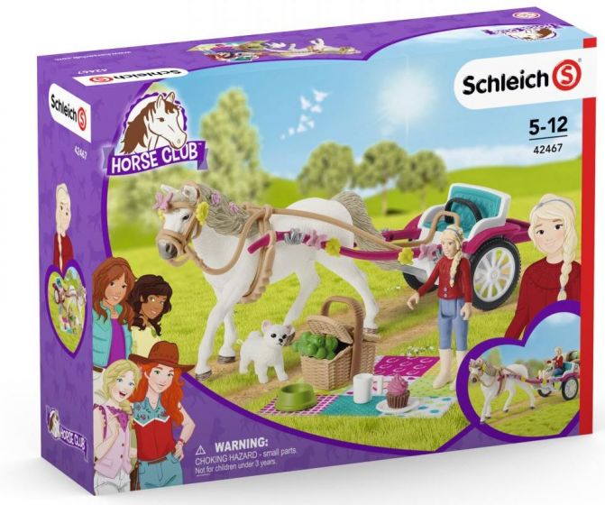 Schleich Horse Club Clara med hest og vogn - med figur, hest og valp