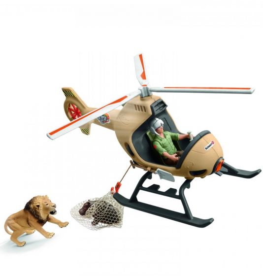Schleich Wild Life - Helikopterbjærgning af dyr