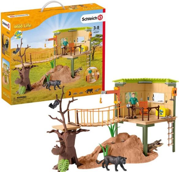 Schleich Wild Life Oplevelsesstation - legesæt med udkigspost, figur og 5 dyr