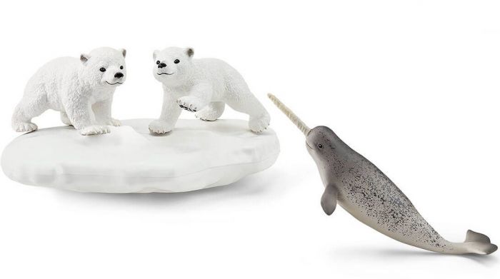 Schleich Wild Life Isbjørnenes lekeplass 42531 - figursett med isbjørner og narhval
