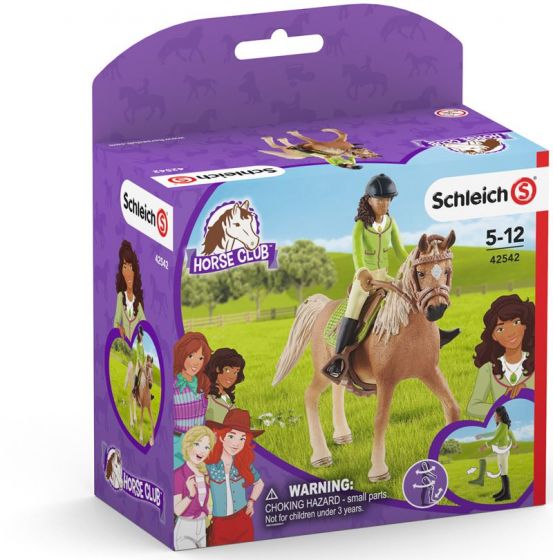 Schleich Horse Club Sarah og Mystery - hest og figur med tilbehør