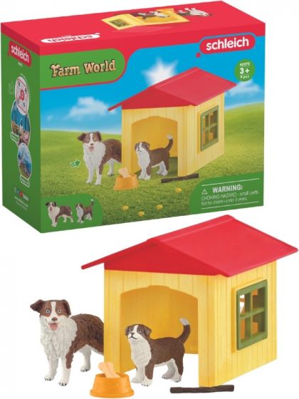 Schleich Farm World hundehus 42573 - figursett med 2 hunder og tilbehør
