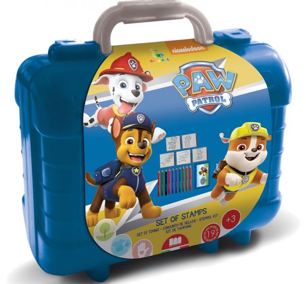 Multiprint PAW Patrol Travel Set - koffert med fargeblyanter, stempler, klistremerker og aktivitetsbok