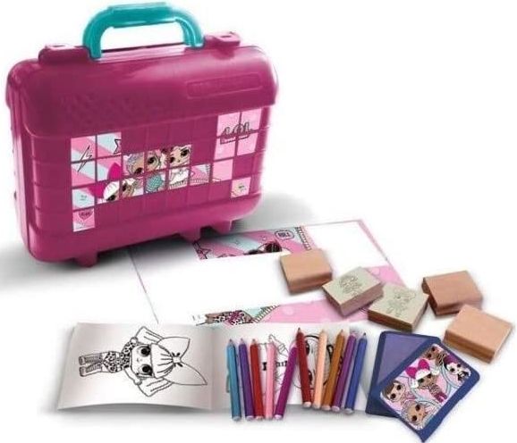 Multiprint LOL Surprise Travel Set - koffert med fargeblyanter, stempler, klistremerker og aktivitetsbok