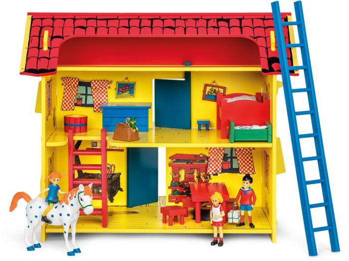 Pippi Villa Villekulla dockhus i trä med lekplatta - ny modell
